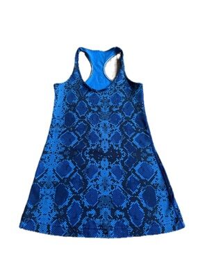 Lululemon Cool Racerback Tank Top Blue Sapphire & Black “Mini Ziggy Snake” Print